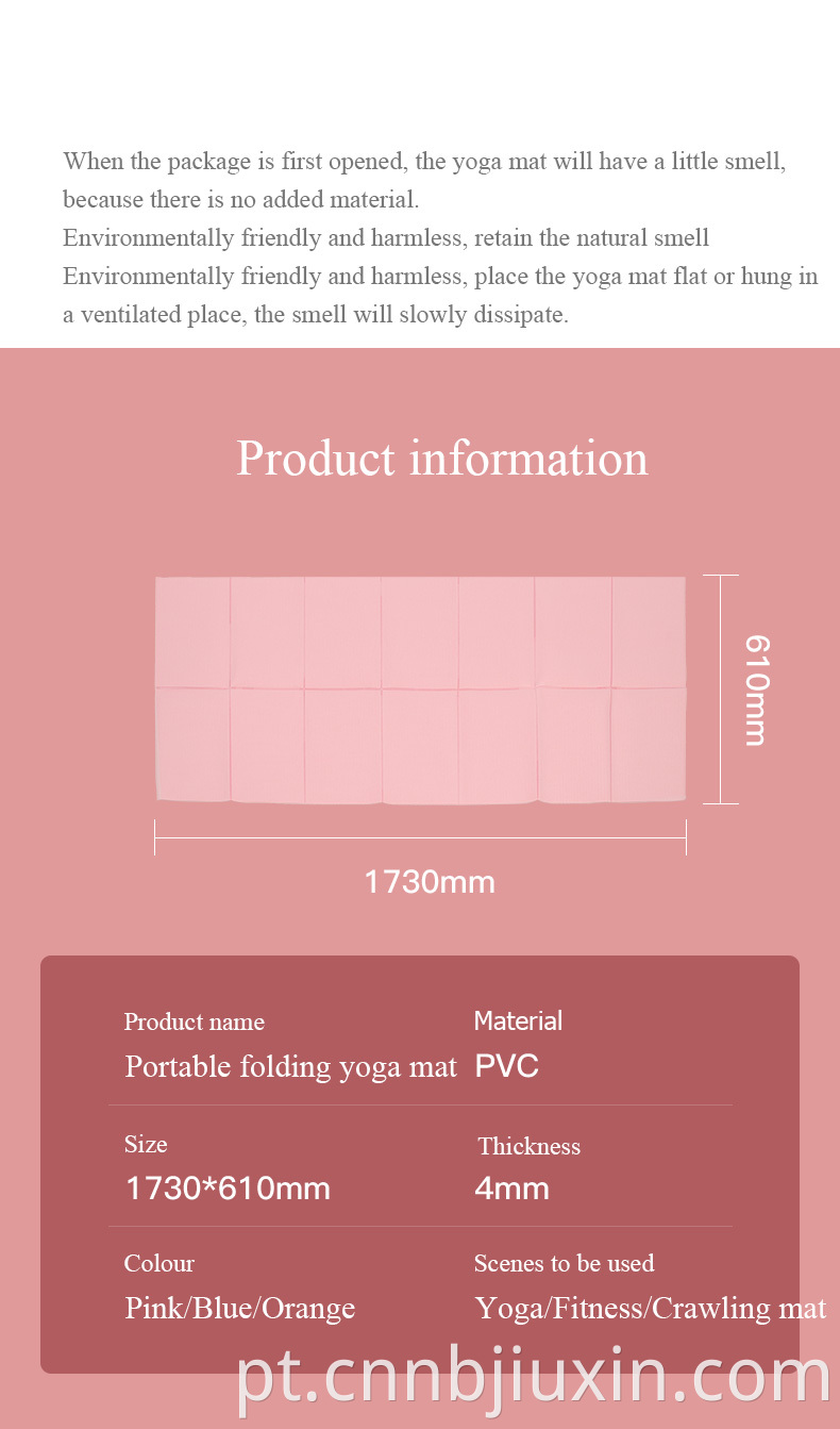 Atacado e ecológico barato conveniente não-tóxico lavável dobrável PVC Yoga Mat